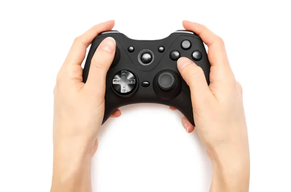 Kadın el holding gamepad. — Stok fotoğraf