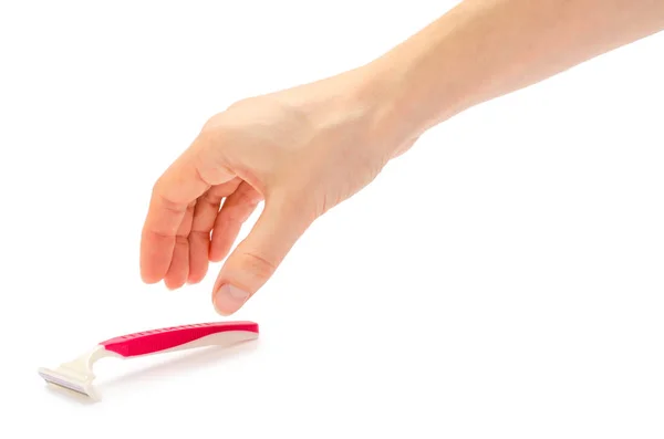 Woman hand holding razor blades — Stock Photo, Image