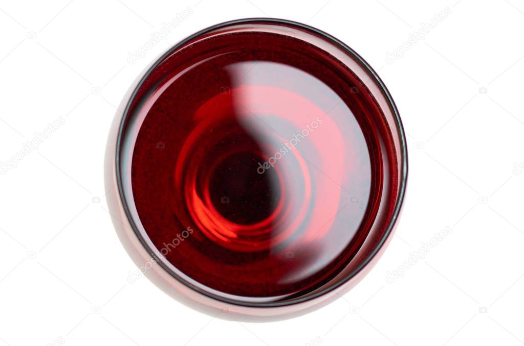 Red Wine in glass. Isolated on white background