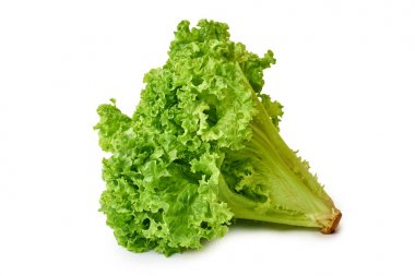 Beyaz arka plan üzerinde izole taze yeşil ve ham marul