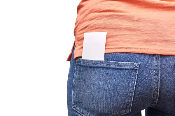 Kartvizit kot bir cebinde. Beyaz arka plan üzerinde izole