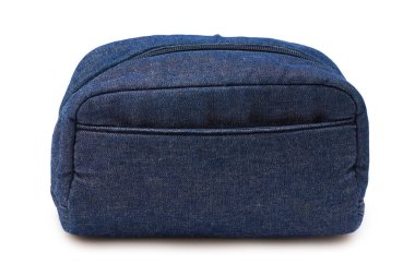 izole üzerinde beyaz arka plan mavi jeans çanta