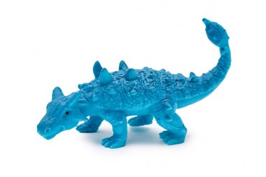 Silikon ya da plastik dinozor beyaz arka plan üzerinde izole oyuncak