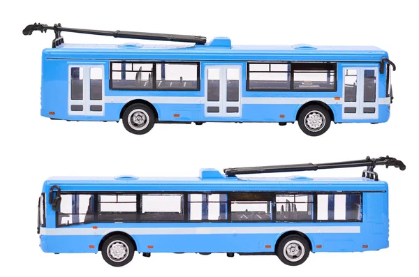 Trolejbus nowoczesne zabawki na białym tle — Zdjęcie stockowe