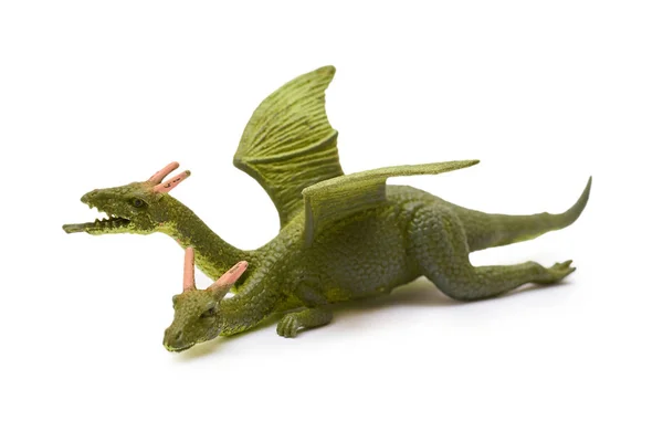 Brinquedo dragão plástico isolado no fundo branco — Fotografia de Stock