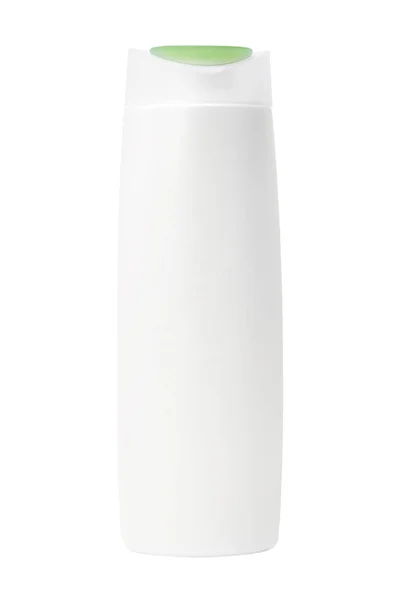Flacon de shampooing blanc Isolé sur fond blanc — Photo