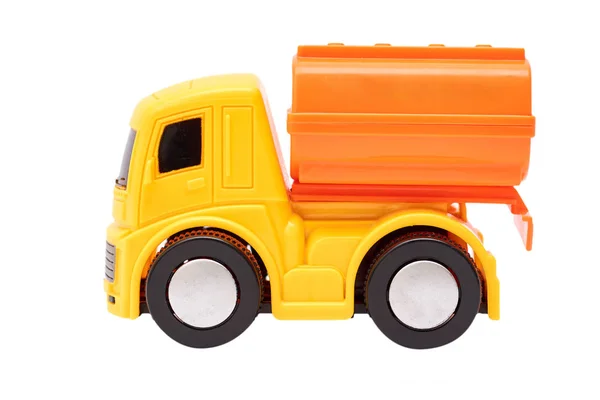 Toy truck with tank isolated on white background — Stock Photo, Image