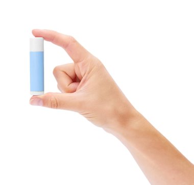 Beyaz arka plan üzerinde izole el ruj