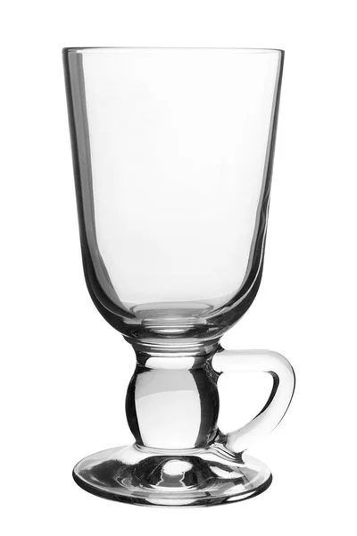 Άδειο latte γυαλί απομονωμένη σε λευκό φόντο — Φωτογραφία Αρχείου