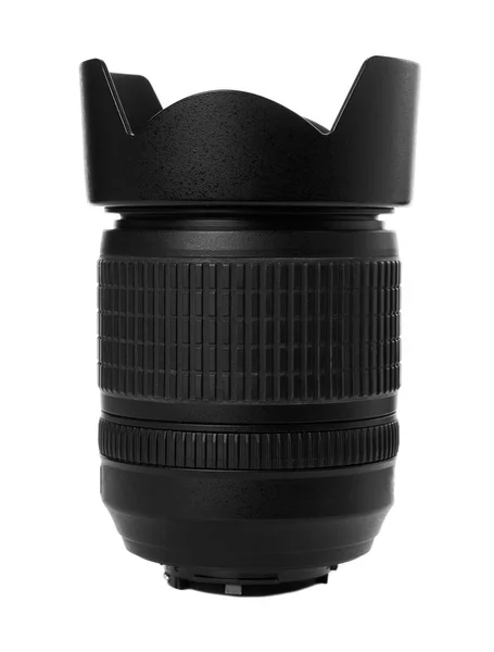 Black camera lens isolated on white background — Φωτογραφία Αρχείου