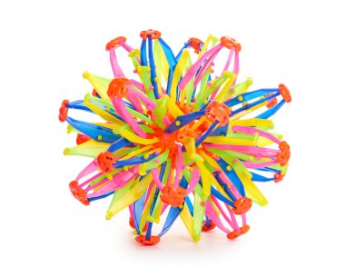 Beyaz arka plan üzerinde izole renkli trafo topu