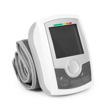 Beyaz arka plan üzerinde izole kan basıncı ölçüm cihazları tensiometer