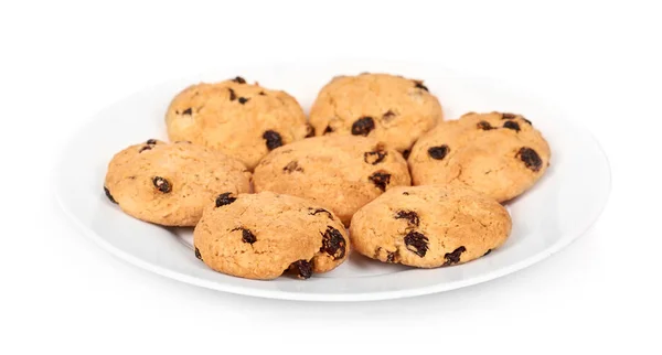 Hromadou sušenek na jídlo, izolovaných na bílém pozadí — Stock fotografie