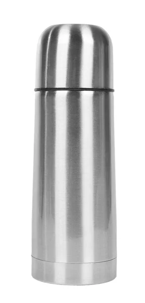 Metal thermos for trips isolated on white background — Stock Photo, Image