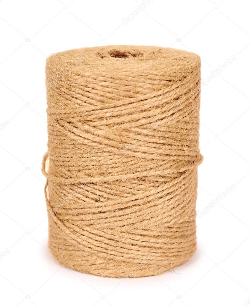 Spool of bale twine isolated on white background