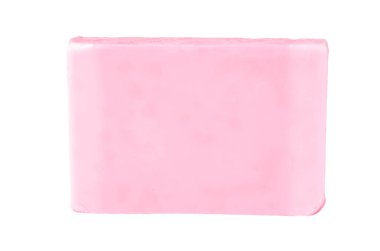 Beyaz arkaplanda izole edilmiş doğal sabun çubuğu