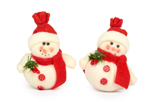 Muñeco de nieve Cristmas decoración aislada sobre fondo blanco. Objeto de Año Nuevo — Foto de Stock