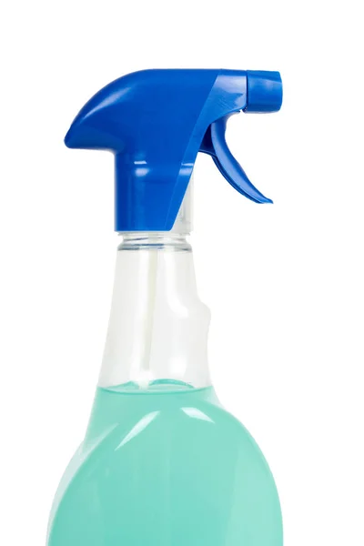 Tisztító spray palackot elszigetelt fehér background. Házimunka és egészségügyi koncepció — Stock Fotó
