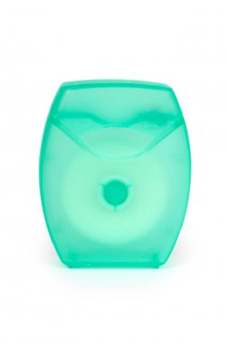 Diş ipi beyaz arka plan üzerinde izole. Fikir Hydiene ve sağlık