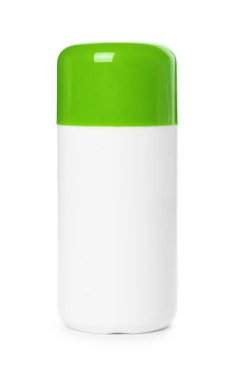 Beyaz arka plan üzerinde izole beyaz tıbbi ambalaj