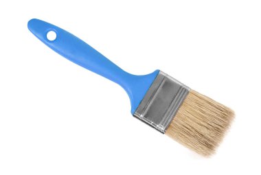 Beyaz arka plan üzerinde izole turuncu boya fırçası