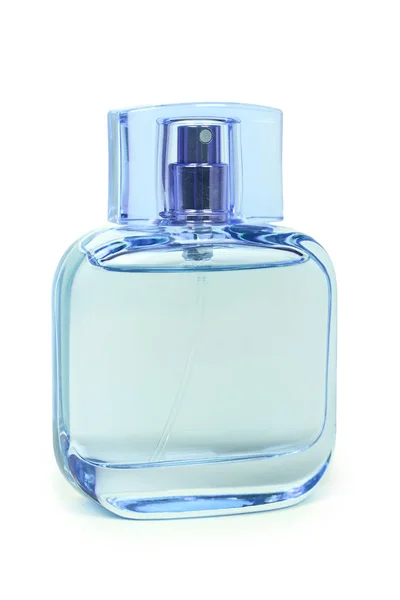 Perfume das mulheres em belo frasco rosa isolado no fundo branco — Fotografia de Stock