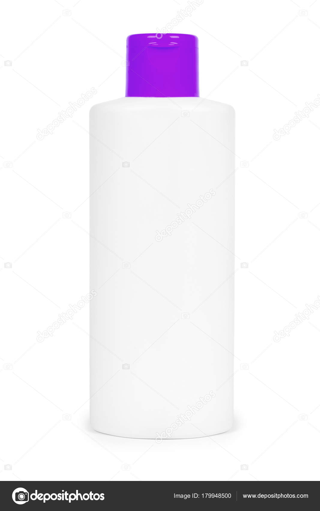Plastic White Shampoo Bottle With Orange Cap Isolated On White
