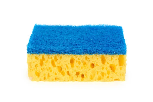 Esponja higiénica amarilla, aislada sobre fondo blanco —  Fotos de Stock