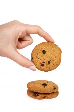 Ev Organik Kuru üzüm ve kabak çekirdeği ile çikolata tatlılar el yapımı. Beyaz arka plan üzerinde izole