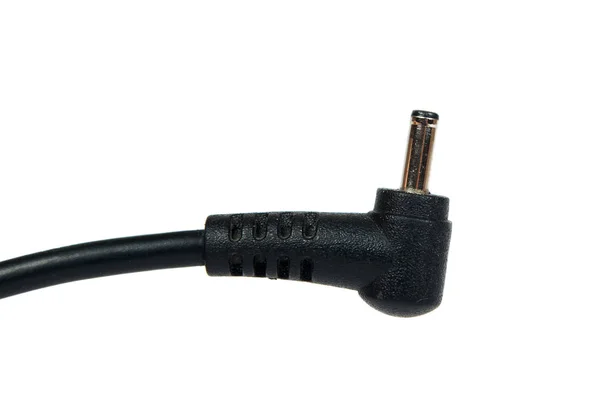 Zwarte gratis plug kabel geïsoleerd op witte achtergrond — Stockfoto