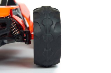 RC model ralli, yol yarış arabası yakın detay kadar kapalı. Makro araba şok emiciler, kopya alanı