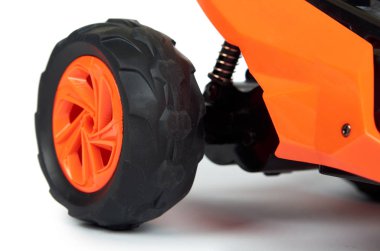 RC model ralli, yol yarış arabası yakın detay kadar kapalı. Makro araba şok emiciler