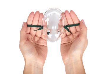 Nebulizatör cihazı aygıt, aile kullanım için solunum tedavisi. Beyaz arka plan üzerinde izole