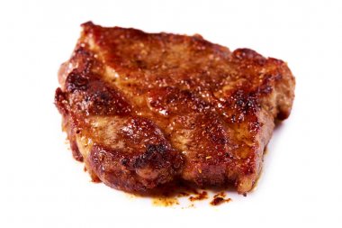 baharat biftek ızgara et. Beyaz arka plan üzerinde izole