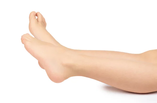 Carino gamba bambino, piede in rapida crescita, isolato su sfondo bianco — Foto Stock