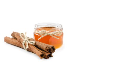 Tatlım izole beyaz arka plan, kopya alanı, potu şablonu