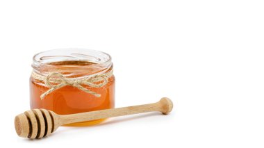 Bal Çömleği halat izole beyaz arka plan üzerinde. kopyalama alanı şablonu.