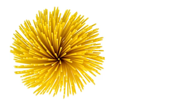 Špagety nudle, těstoviny z tvrdé pšenice na izolované pozadí. Koncept zdravých potravin. Kopírovat prostor, šablona. — Stock fotografie