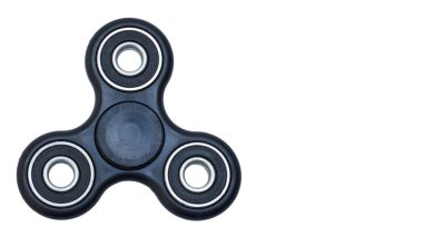 Siyah kıpır Spinner beyaz arka plan üzerinde izole. kopyalama alanı şablonu.