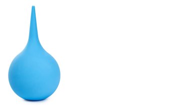 Mavi lavman ot şırınga ampul. Beyaz arka plan üzerinde izole. kopyalama alanı şablonu