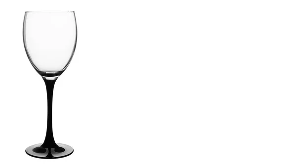 Άδειο ποτήρι κρασί που απομονώνονται σε λευκό φόντο. χώρο, να αντιγράψετε το πρότυπο — Φωτογραφία Αρχείου