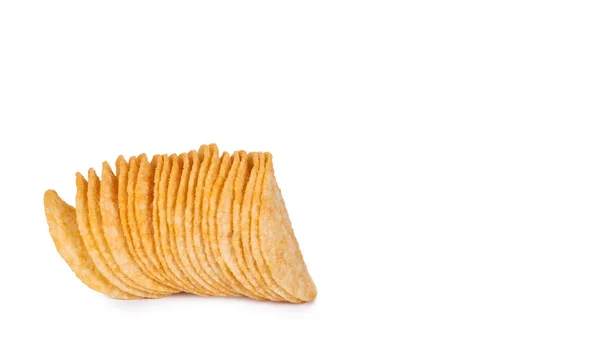 Deliciosas patatas fritas aisladas sobre fondo blanco. copiar espacio, plantilla —  Fotos de Stock