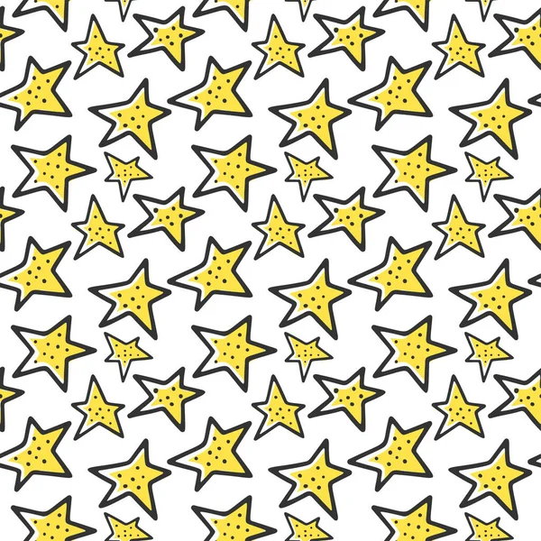 Звезды, векторная концепция в стиле каракулей. Ручная иллюстрация для печати на футболках, открытках . — стоковый вектор
