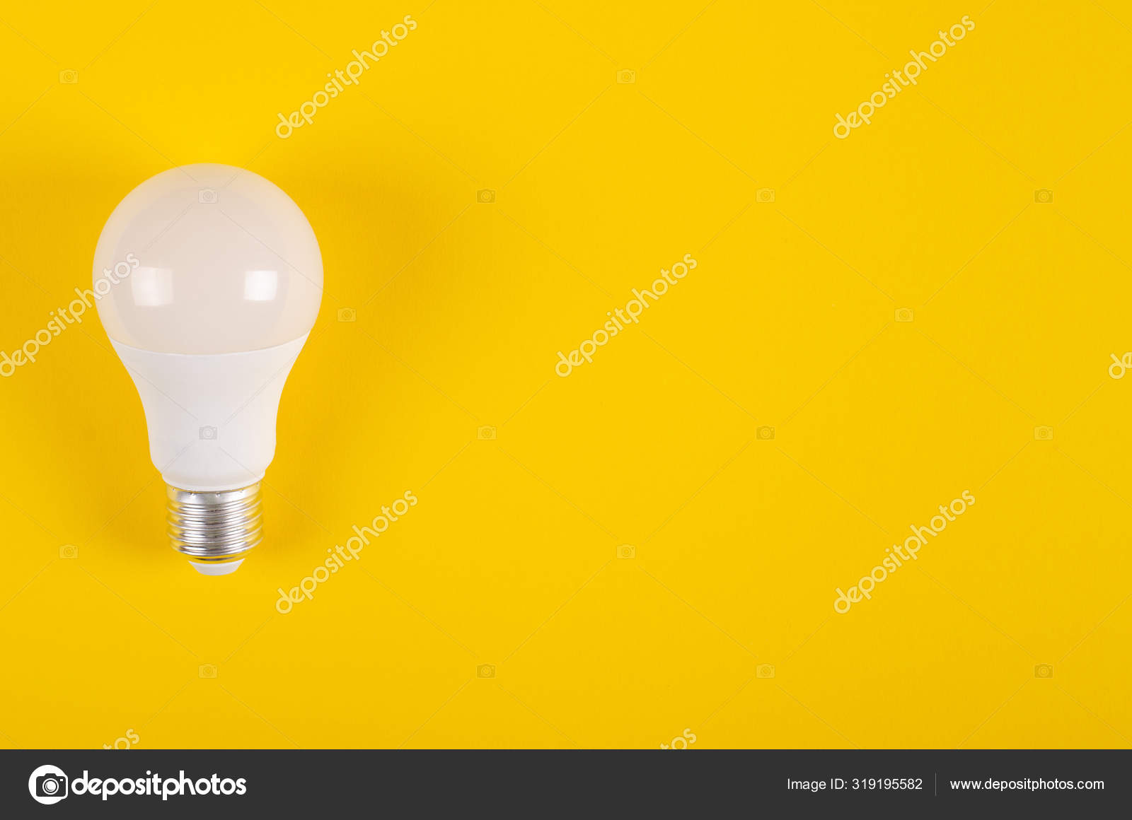 Download Led Light Bulb Composition On Yellow Background Stock Photo Image By C Toxitz 319195582