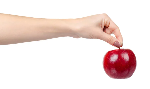 Manzana roja madura, fruta sana. Snack fresco y saludable . —  Fotos de Stock