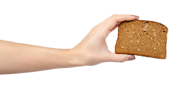 Pane integrale con semi, cibo grasso. Isolato su bianco . — Foto Stock