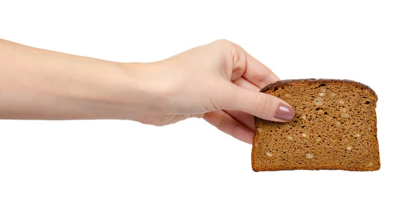 Tohumlu kahverengi ekmek, sağlıklı yiyecek. Beyazda izole edilmiş. — Stok fotoğraf