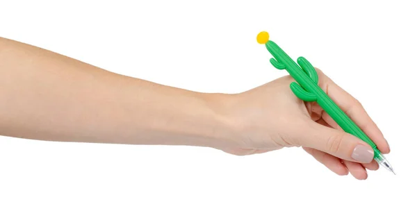 Cactus shape pen, fun school tool for kids. — Stock Photo, Image