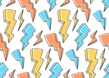 Karalama ve çizim tarzında farklı aydınlatma vektör konsepti. Tişörtlere ve kartpostallara el çizimi illüstrasyon.