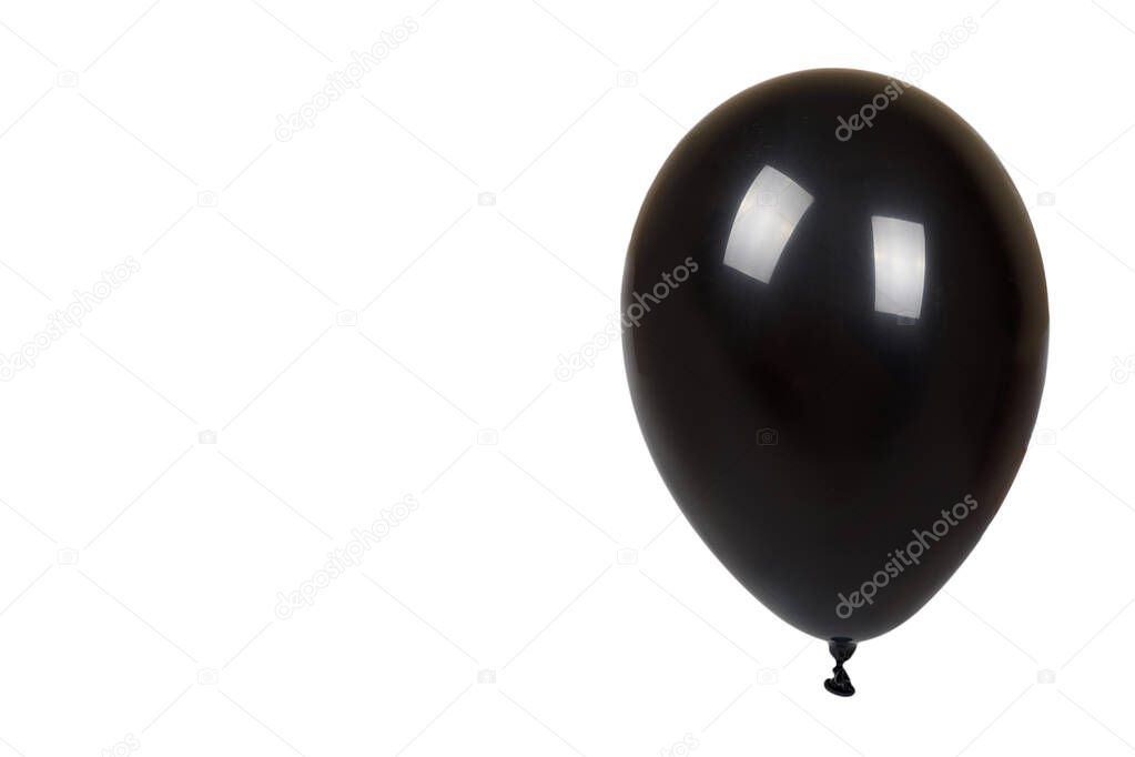 Black inflateble balloon, party event decoration, glossy ball.